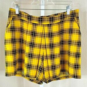 Clueless Yellow Plaid Y2K Pleated Mini Skort School Girl Cher‎ Soho 2000s MEDIUM
